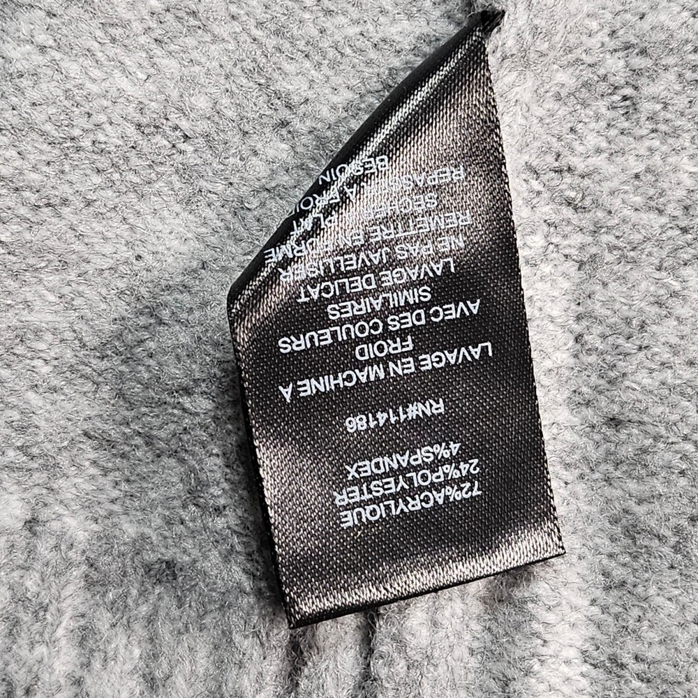 Verve Ami Gray Waffle Knit Shawl Collar Open Front Cardigan Sweater Womans M - Picture 8 of 11